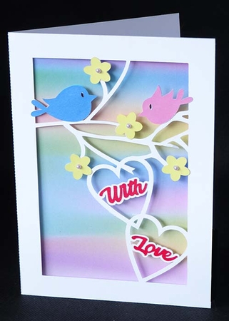 Love Hearts Birds Card by Shirley Young