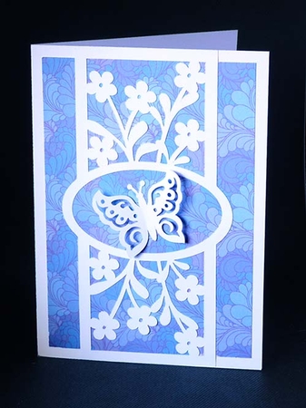 Flower Overlay with Butterfly Card by Shirley Young