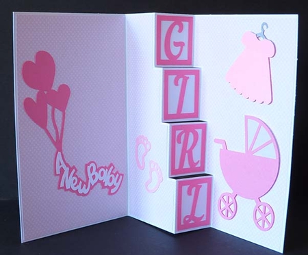Baby Girl Block Card by Shirley Young