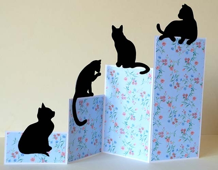 Cats Z Fold Card and Envelope by Shirley Young