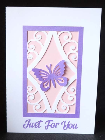 Curved Diamond with Butterfly Card by Shirley Young