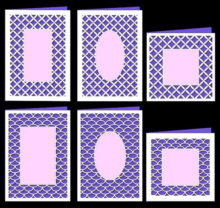Petal and Fishscale Lattice Card Collection by Shirley Young