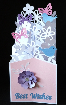 Butterflies and Birds Cascade Card by Shirley Young