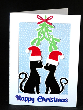 Mistletoe Cats Card by Shirley Young