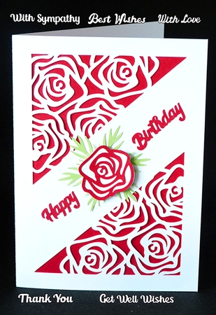 Roses Cut Out Card with 6 sentiments by Shirley Young