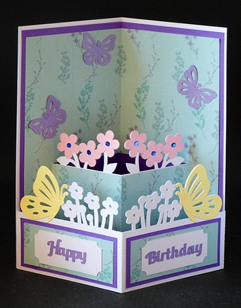 Butterflies and Flowers Pop Out Card by Shirley Young