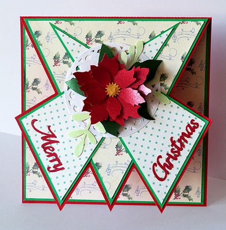 Poinsettia Diamond Point Card by Shirley Young