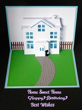 House Pop Up Card with sentiments by Shirley Young