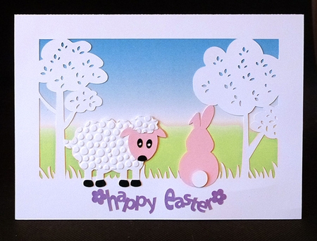 Lamb and Bunny Easter Card by Shirley Young