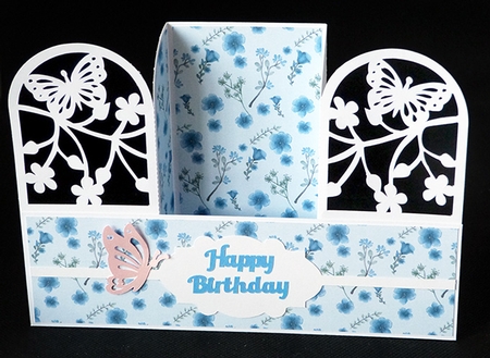 Butterflies and Flowers Bridge Card by Shirley Young