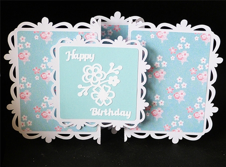 Shaped Gatefold Card with Flowers by Shirley Young