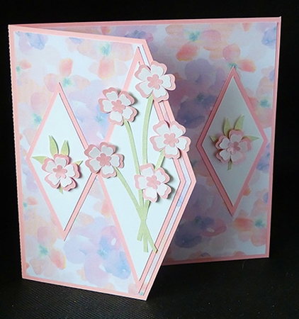 Floral Triple Diamond Card by Shirley Young