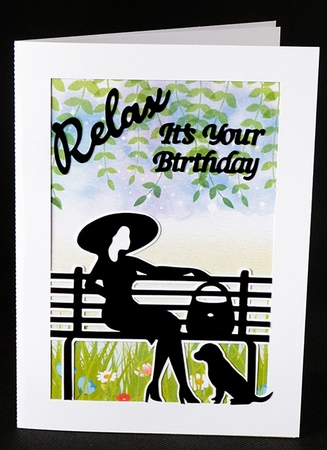 Relax Birthday Card with Backing Paper by Shirley Young