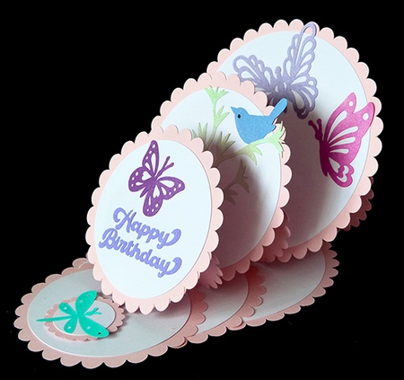 Scalloped Circle Triple Easel Card by Shirley Young