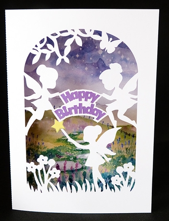 Fairy Trio Card with Backing Paper by Shirley Young