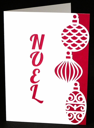 Noel Bauble Cut Out Card by Shirley Young