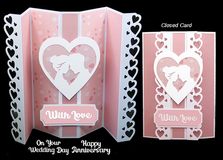 Heart Fold and Tuck Gatefold Card with sentiments by Shirley Young