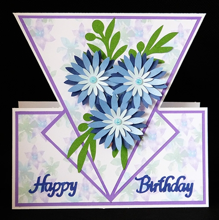 Floral Arrow Fold Tent Card by Shirley Young