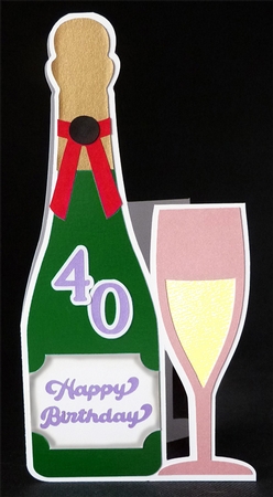Champagne Birthday Card with multiple numbers by Shirley Young