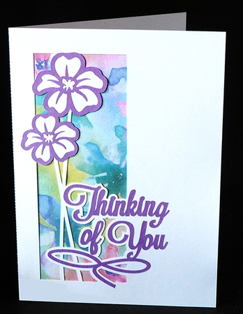 Flower Thinking of You Card with Backing Paper by Shirley Young