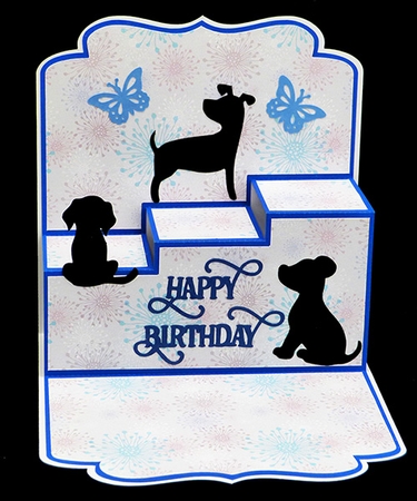 Puppies Pop Up Step Card by Shirley Young