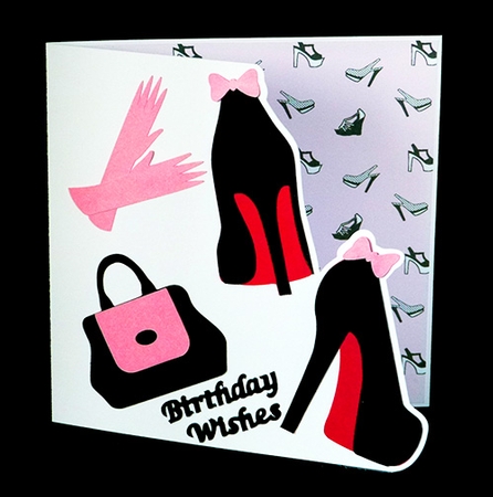 Shoes Shaped Card with backing paper by Shirley Young