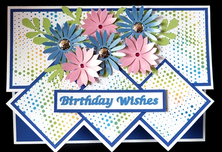 Flower Triple Diamond Card by Shirley Young