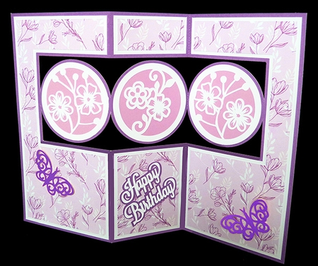 Flower Circle Z Fold Card by Shirley Young