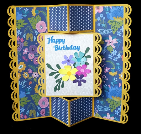 Scalloped Gate Fold Pop Up Card by Shirley Young