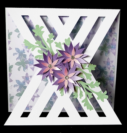 Criss Cross Trellis Card with backing paper by Shirley Young