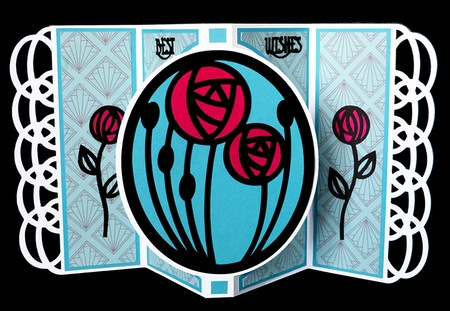 Art Deco Pop Out Card with Backing Paper by Shirley Young