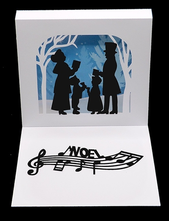 Christmas Tunnel Card with Backing Paper by Shirley Young