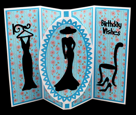 Fashion Oval Pop Up Card by Shirley Young
