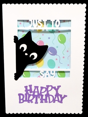 Just To Say Cat Card with Backing Paper by Shirley Young
