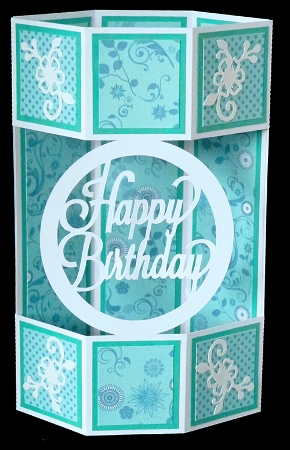 Happy Birthday Hexagonal Box Card by Shirley Young
