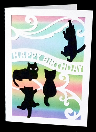 Swinging Cats Card by Shirley Young