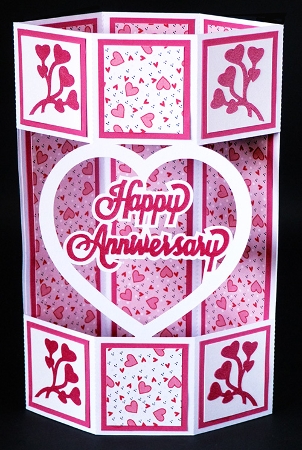 Anniversary Hexagonal Box Card  by Shirley Young