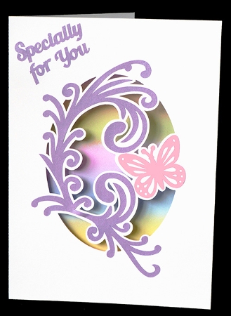 Flourish Butterfly Aperture Card by Shirley Young