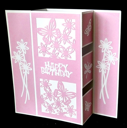 Flowers and Butterflies Z Fold Card by Shirley Young