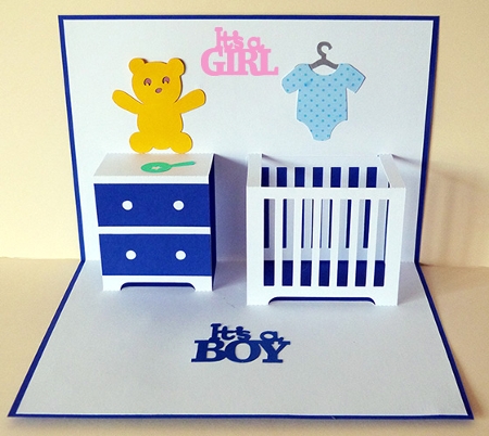 Baby Crib Pop Up Card by Shirley Young