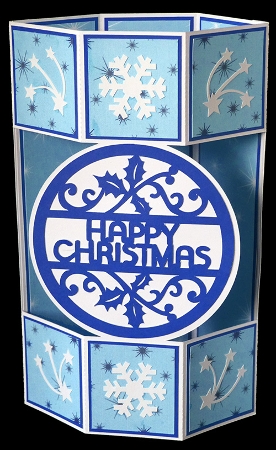 Happy Christmas Hexagonal Box Card by Shirley Young