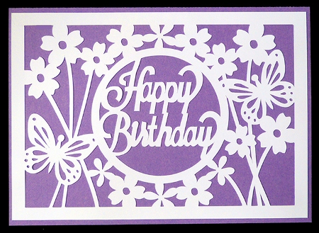 Happy Birthday Butterflies and Flowers Overlay Card by Shirley Young