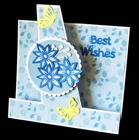 Angled Step Card with Flowers by Shirley Young