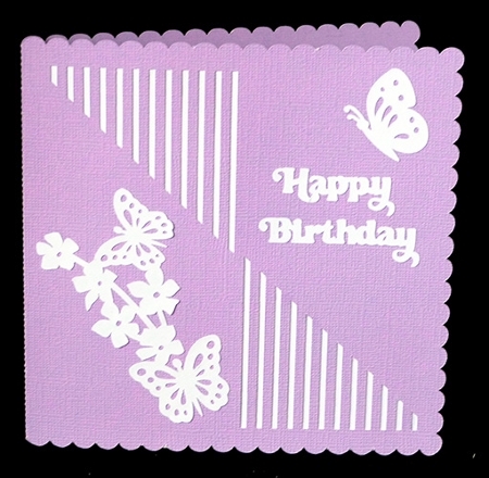 Scalloped Butterflies and Flowers Card by Shirley Young