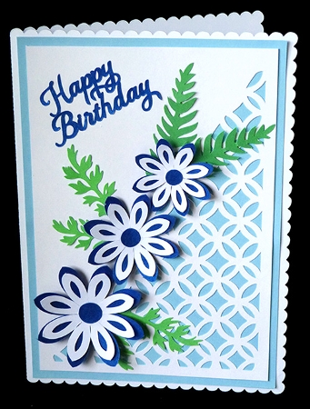 Triple Flower Lattice Corner Card by Shirley Young