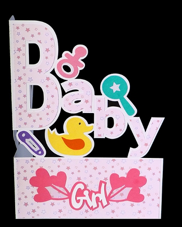 New Baby Girl Letter Card by Shirley Young
