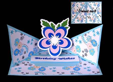 Flower Triangle Corner Pop Up Card by Shirley Young