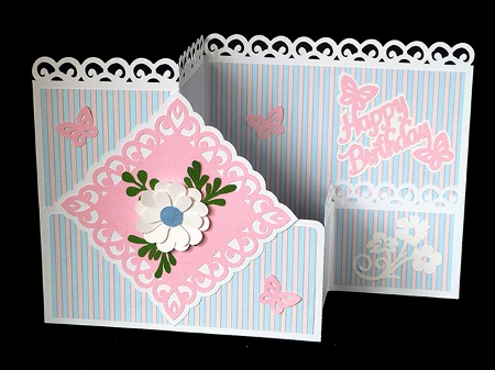 Scroll Edge Double Z Fold Card by Shirley Young