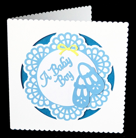 Baby Boy Shoes Card by Shirley Young