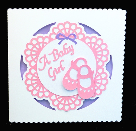 Baby Girl Shoes Card by Shirley Young